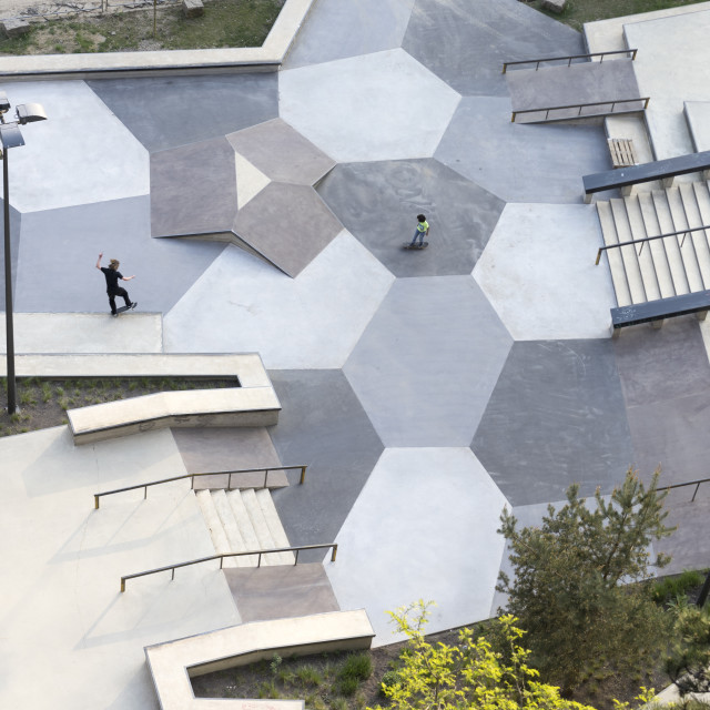 "Skatepark Peitrusse in Luxemburg," stock image