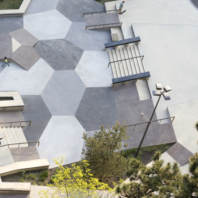 "Skatepark Peitrusse in Luxemburg," stock image