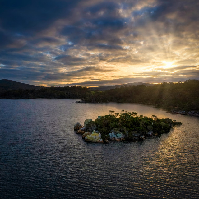 "Cove Sunset Aerial" stock image