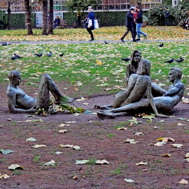 "A statue in the park" stock image