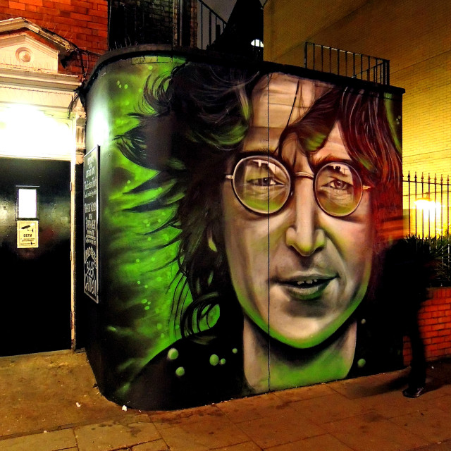 "John Lennon on the wall" by Amit Mendelsohn - £50.00 "John Lennon on the wall" stock image