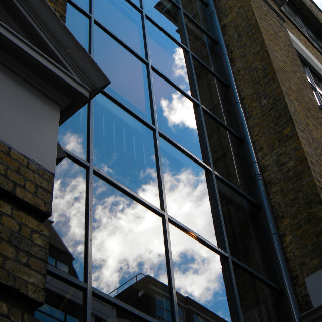 "reflection of sky - London" stock image