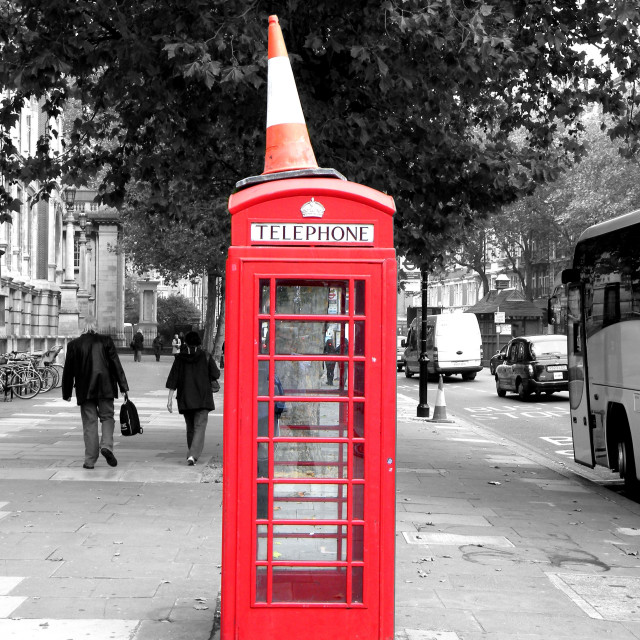 "A phone boot with a hat" by Amit Mendelsohn - £50.00 "A phone boot with a hat" stock image