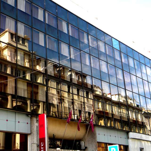 "Reflection on a building" by Amit Mendelsohn - £50.00 "Reflection on a building" stock image
