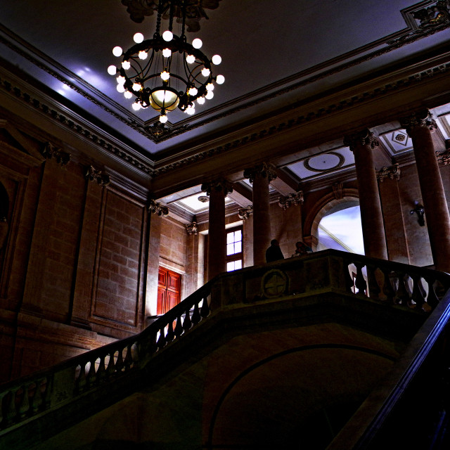 "The entrance of the city hall" stock image