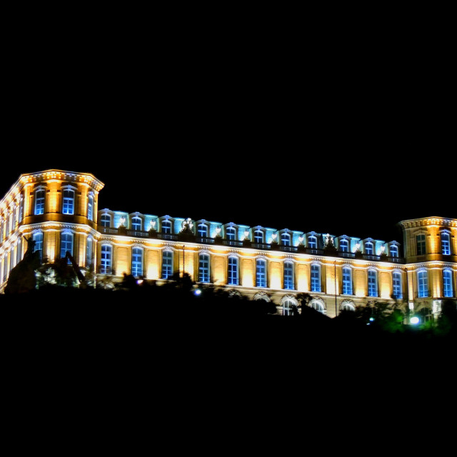 "The Pharo palace at night" stock image