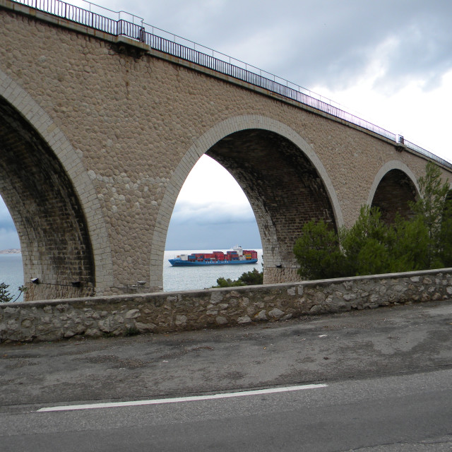 "The bridge of Niolon" by Amit Mendelsohn - £50.00 "The bridge of Niolon" stock image