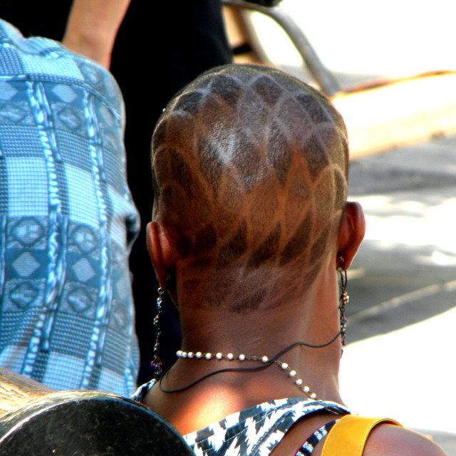 "Tattoo instead of hair" by Amit Mendelsohn - £50.00 "Tattoo instead of hair" stock image