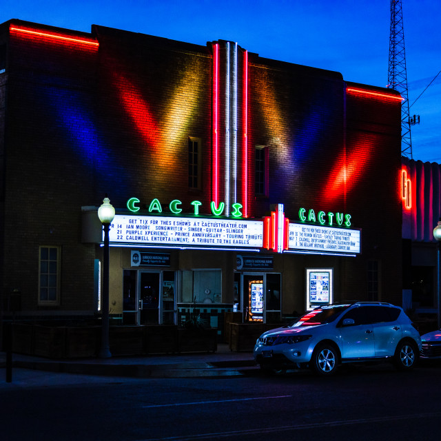 "Cactus Theatre Texas" stock image