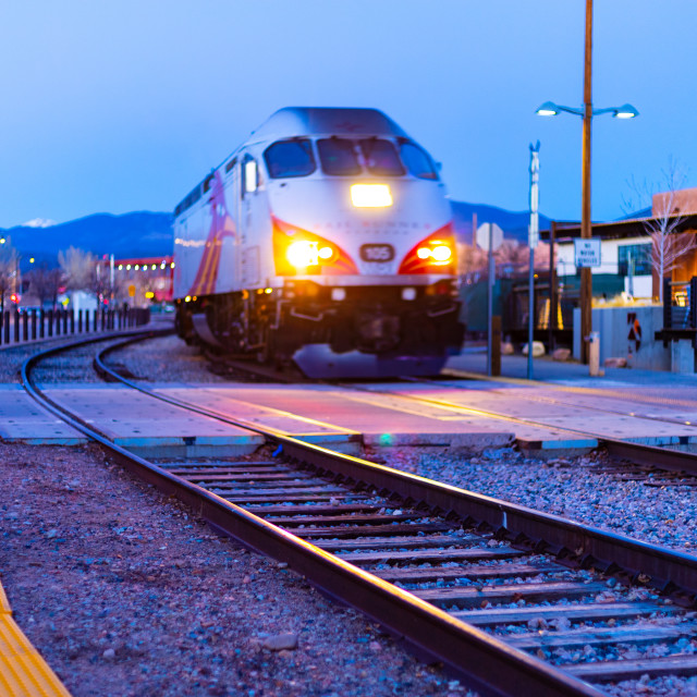 "Rail Runner Sunset" stock image