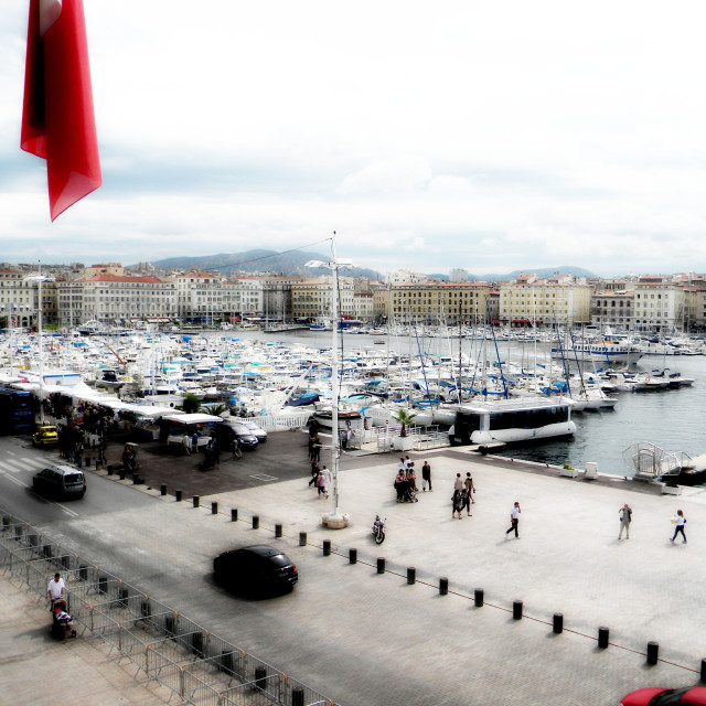 "The old port from the city hall balcony" by Amit Mendelsohn - £50.00 "The old port from the city hall balcony" stock image