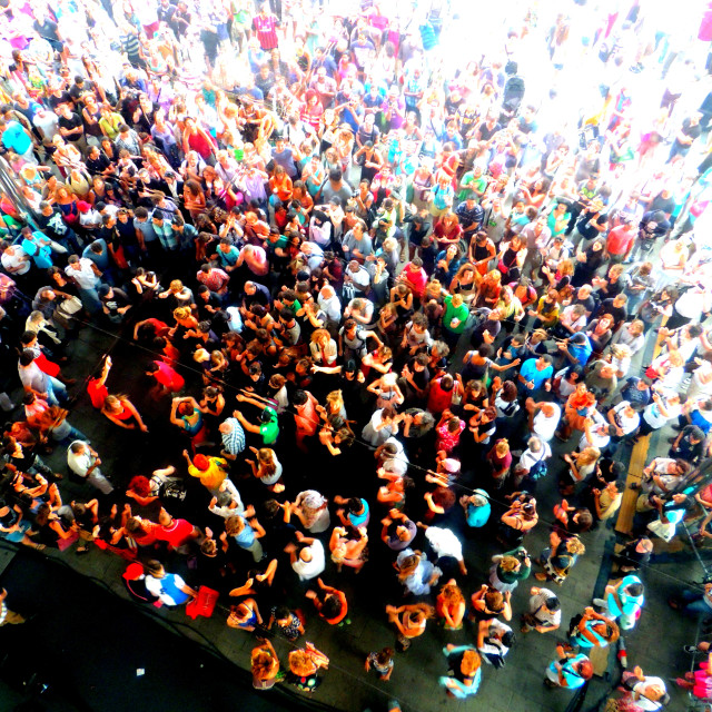 "The audience gathers" stock image