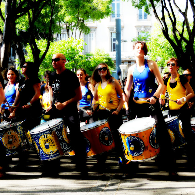 "Muleketu Drumming band" by Amit Mendelsohn - £50.00 "Muleketu Drumming band" stock image