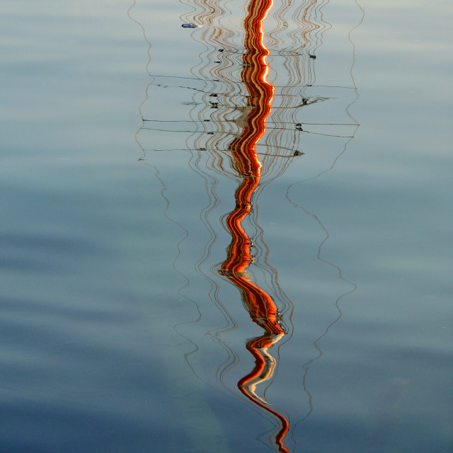 "A masts reflection" stock image