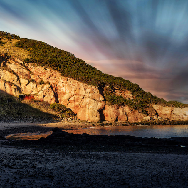 "Cove Harbour, Scottish Borders" stock image