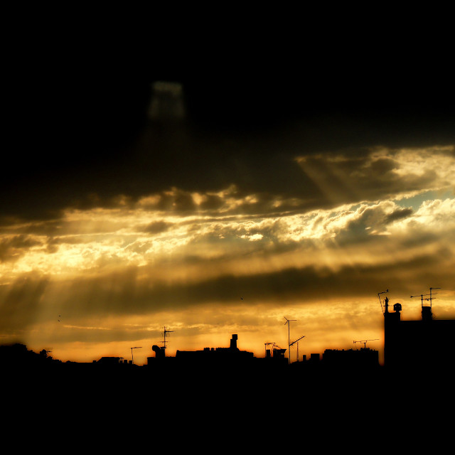 "A hole in the sky" by Amit Mendelsohn - £50.00 "A hole in the sky" stock image