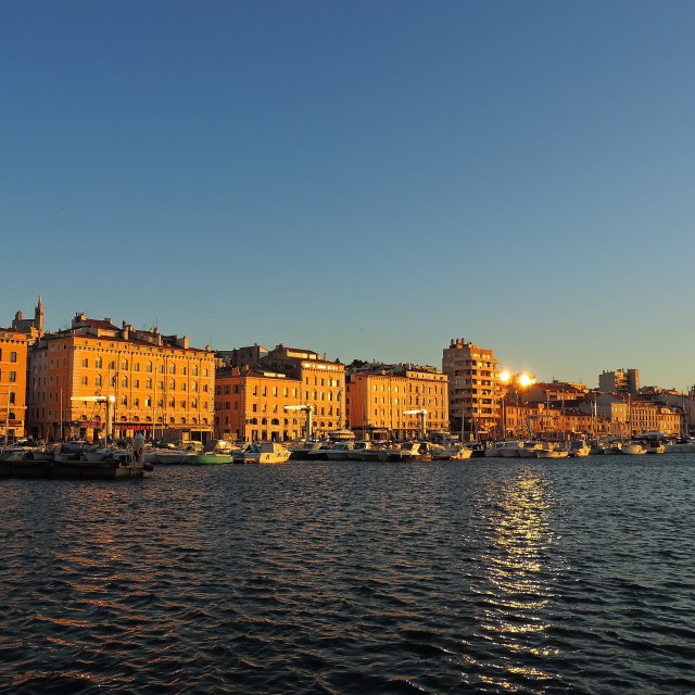 "Sunset on the port" stock image