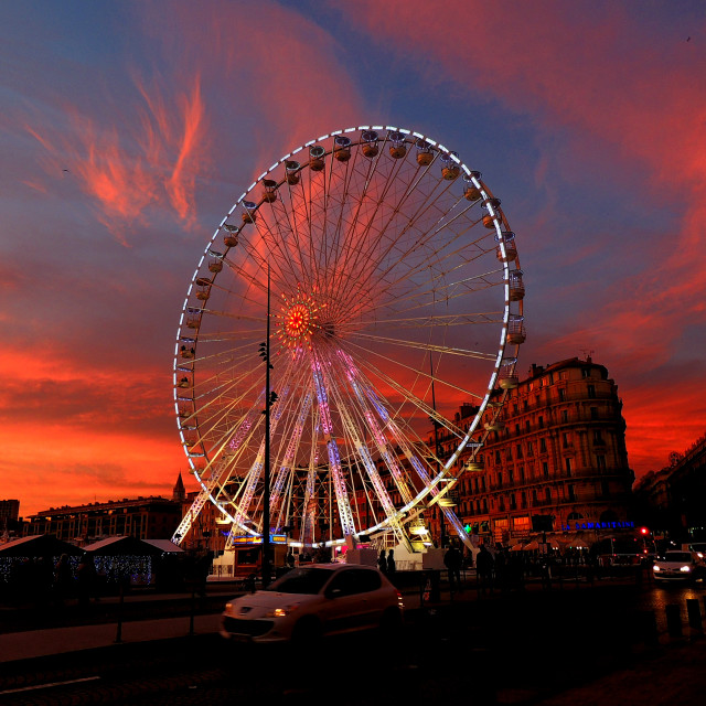 "Sunset on the port 2" stock image