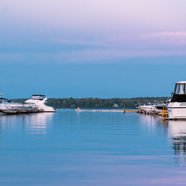 "Northwind Harbor, Sodus Point Dusk" stock image