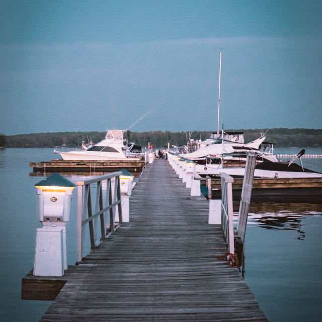 "Northwind Harbor Pier Dusk" stock image