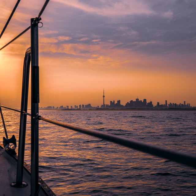 "Toronto Skyline from boat Sunset" stock image