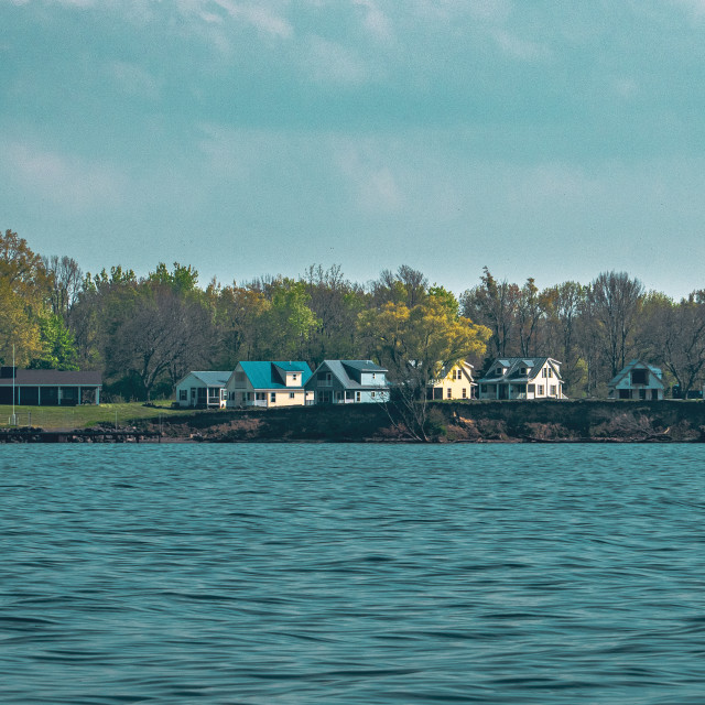 "Lake Ontario Homes US Coastline" stock image