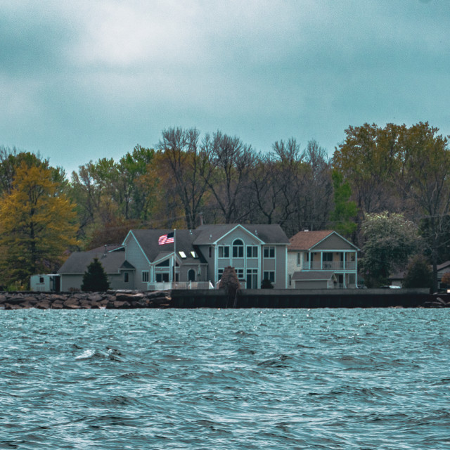 "Lake Ontario Homes US Coastline" stock image