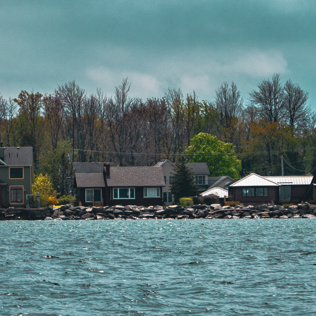 "Lake Ontario Homes US Coastline" stock image