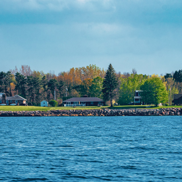 "Lake Ontario Homes US Coastline" stock image