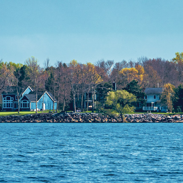 "Lake Ontario Homes US Coastline" stock image