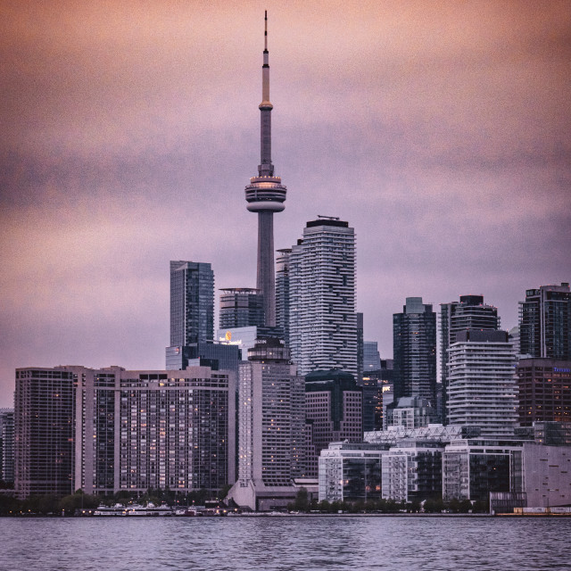 "CN Tower by boat" stock image