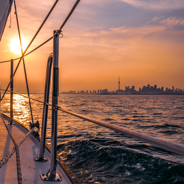 "Toronto Skyline from boat Sunset" stock image