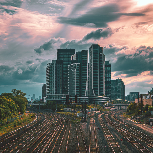 "Garrison Point Condos Afternoon Clouds" stock image