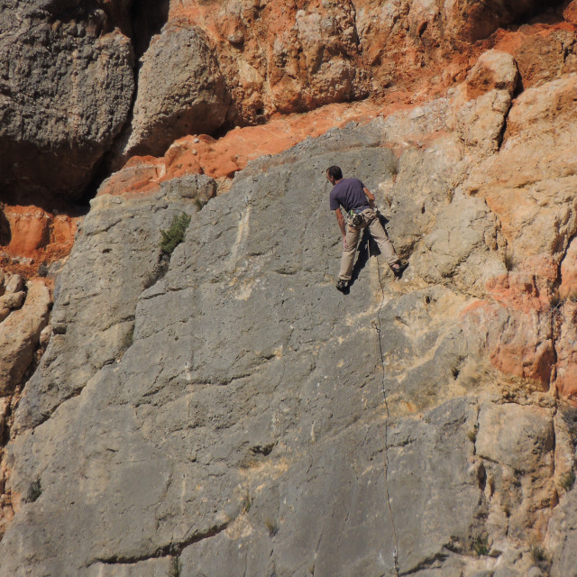 "Climbing on the st. Victoire mountain" stock image