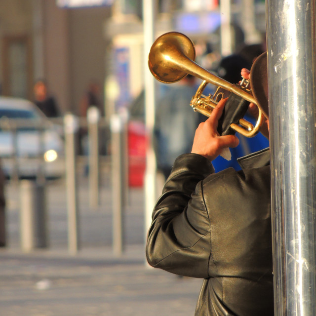 "The trumpetists" stock image