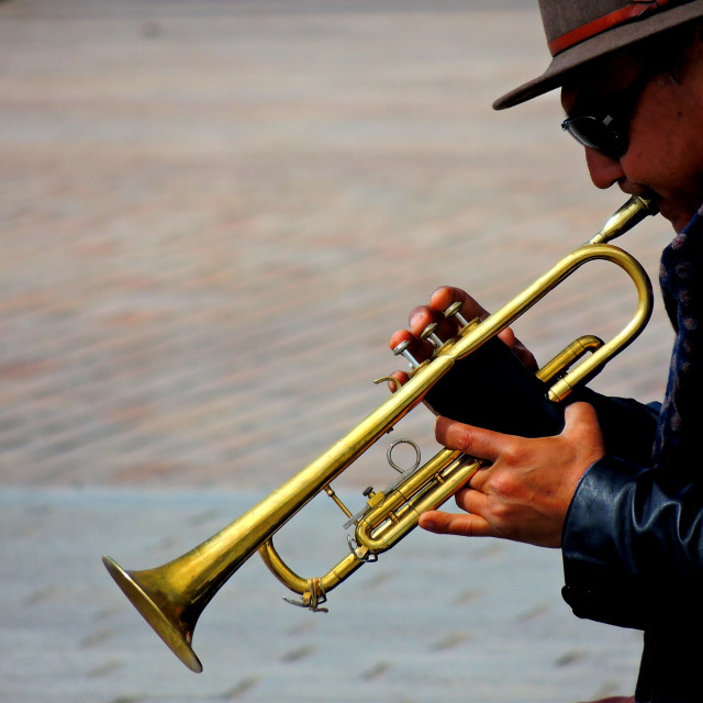 "The trumpetists" stock image