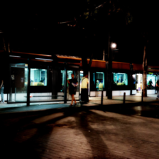 "Tramway at night" by Amit Mendelsohn - £50.00 "Tramway at night" stock image
