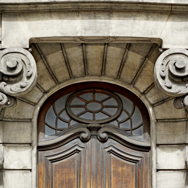 "An art nouveau door top" stock image