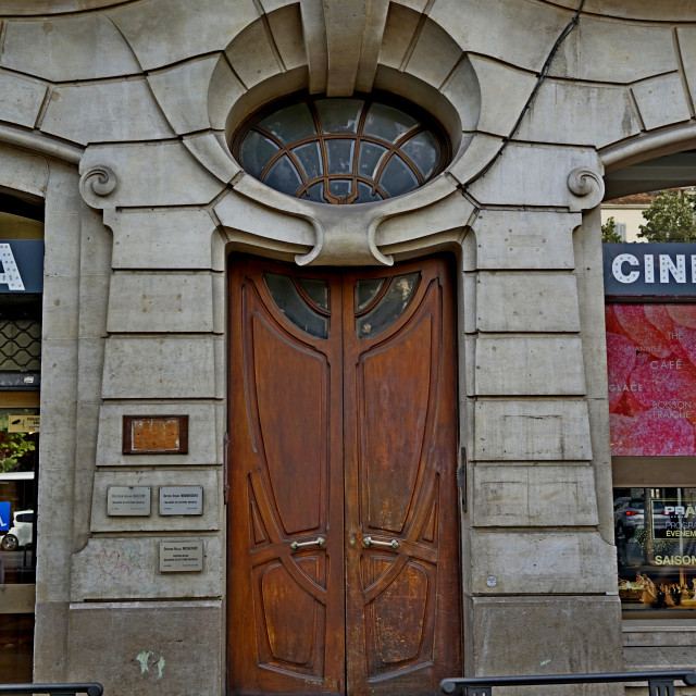 "An art nouveau door" stock image