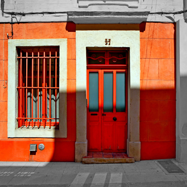 "Orange house - Arles" by Amit Mendelsohn - £50.00 "Orange house - Arles" stock image