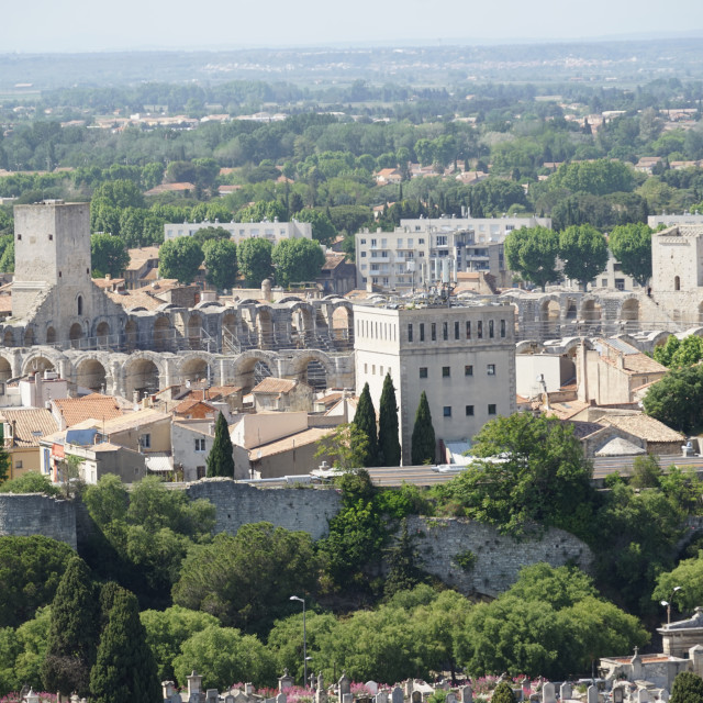"Arles and the arena" by Amit Mendelsohn - £50.00 "Arles and the arena" stock image
