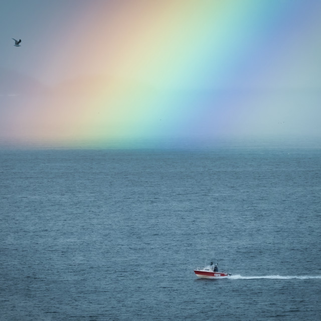 "Rainbow on Sea" stock image