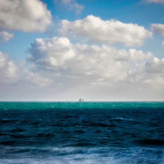 "Distant Ship" stock image