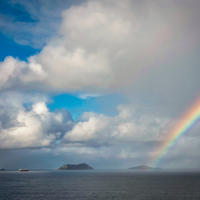 "Rainbow over King George's Sound" stock image