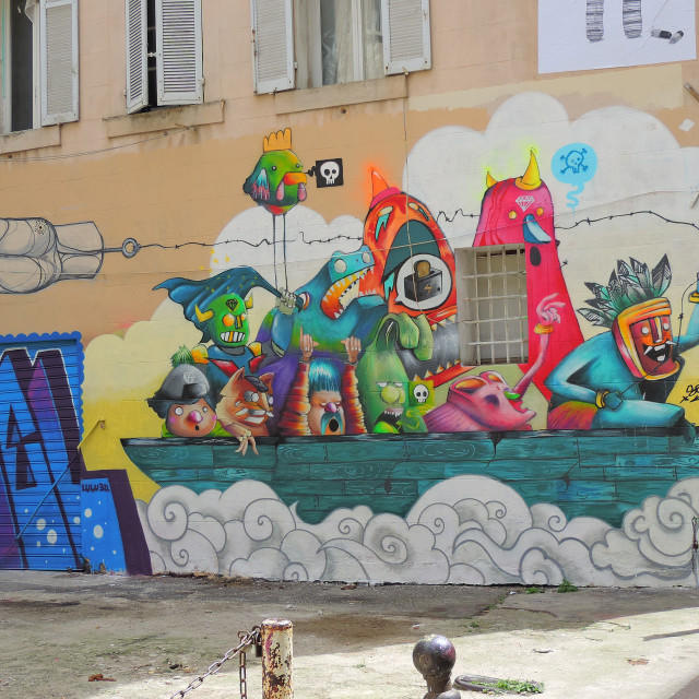 "Mural Marseille - cours Julien" by Amit Mendelsohn - £50.00 "Mural Marseille - cours Julien" stock image