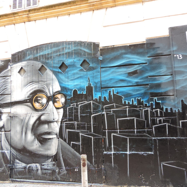 "Mural Marseille - Le corbusier - cours julien" by Amit Mendelsohn - £50.00 "Mural Marseille - Le corbusier - cours julien" stock image