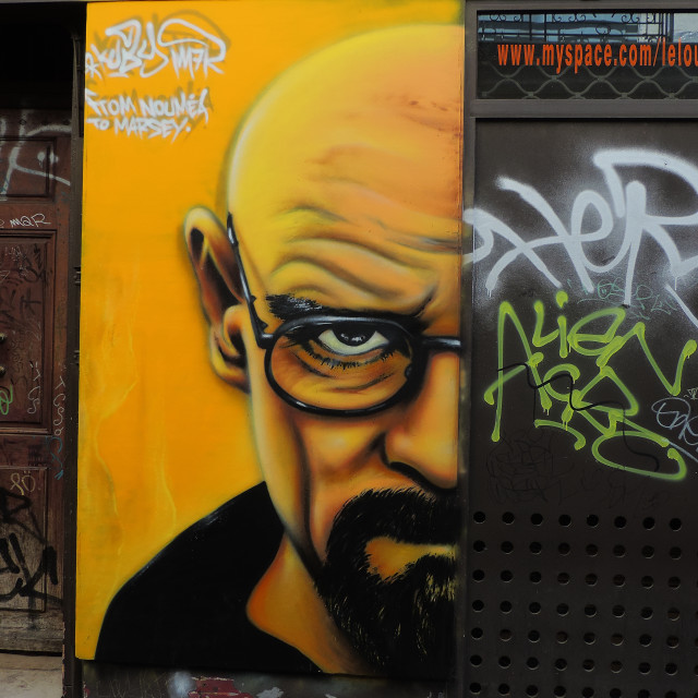 "Mural, cours Julien, Marseille" by Amit Mendelsohn - £50.00 "Mural, cours Julien, Marseille" stock image