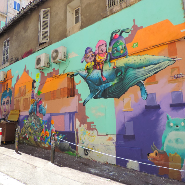 "Mural, Marseille - cours, julien" by Amit Mendelsohn - £50.00 "Mural, Marseille - cours, julien" stock image