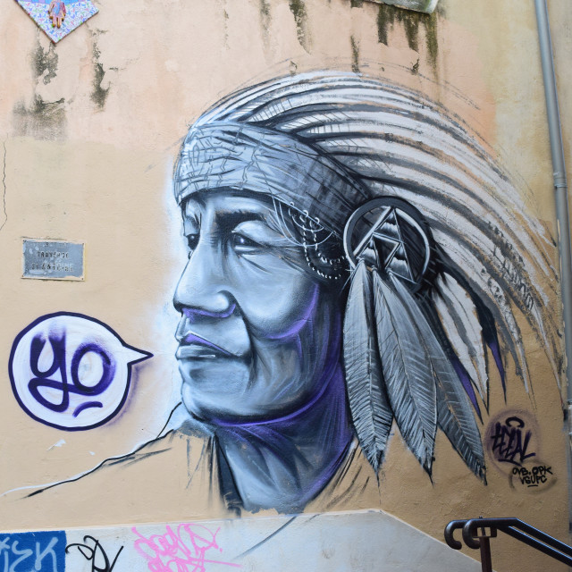 "Mural Marseille - Le panier" by Amit Mendelsohn - £50.00 "Mural Marseille - Le panier" stock image
