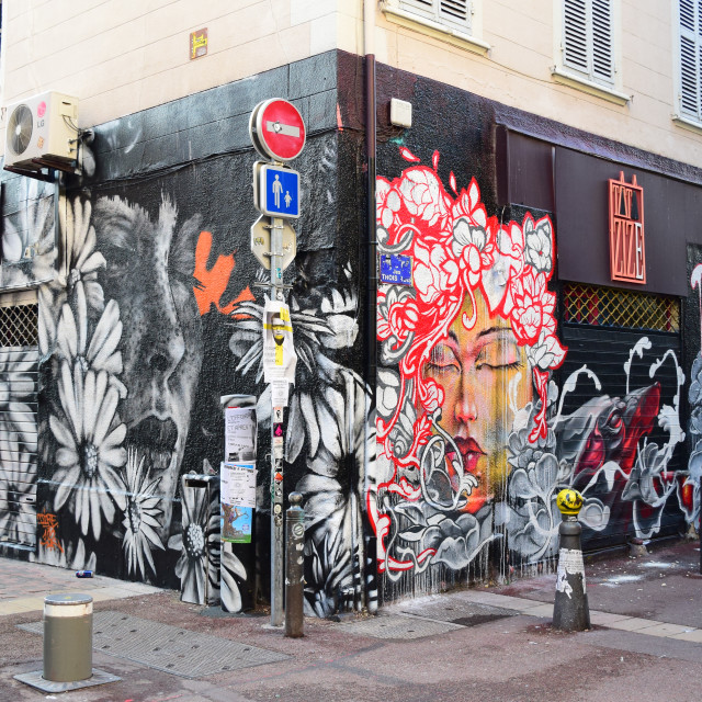 "Mural Marseille - Cours Julien" stock image